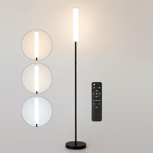 LED Floor Lamp with Remote Touch Control Dimmable 3 Colour Modern Standing Light