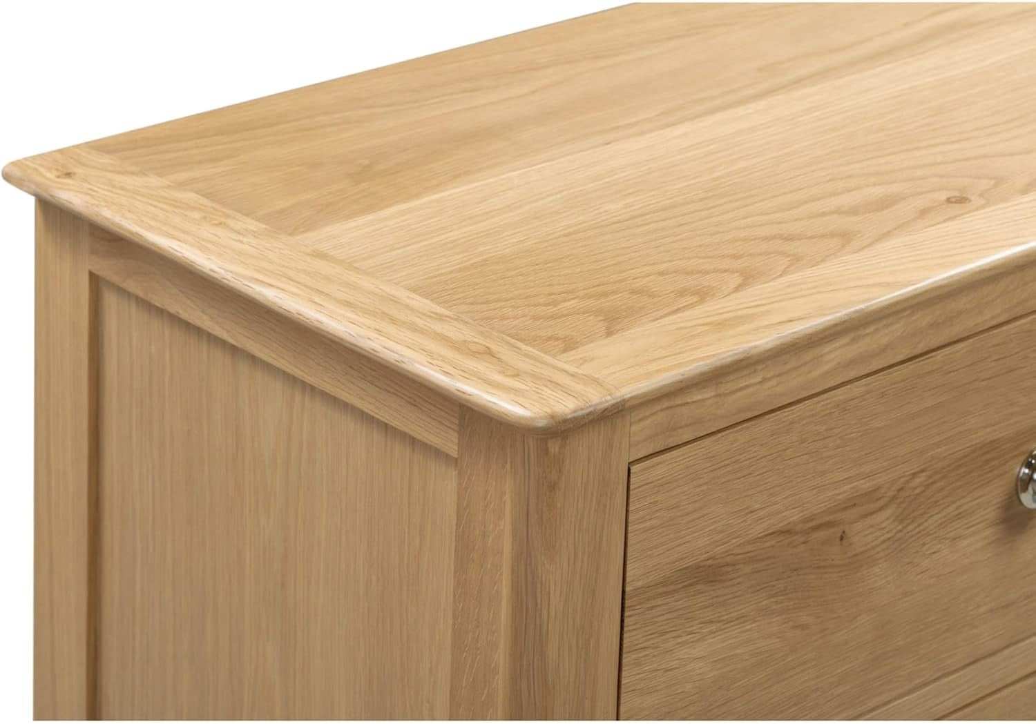 Solid Oak 3 Drawer Bedside Table | Natural Wood Nightstand with Storage