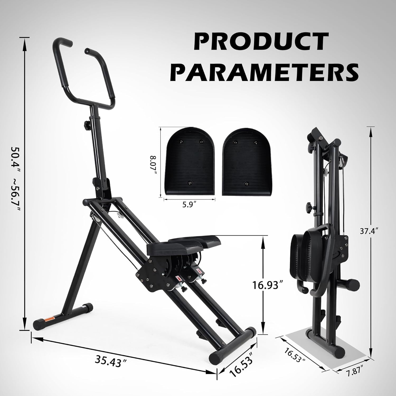 Foldable Stair Climber w/ Adjustable Handle, Large Treads & Full-Body Workout