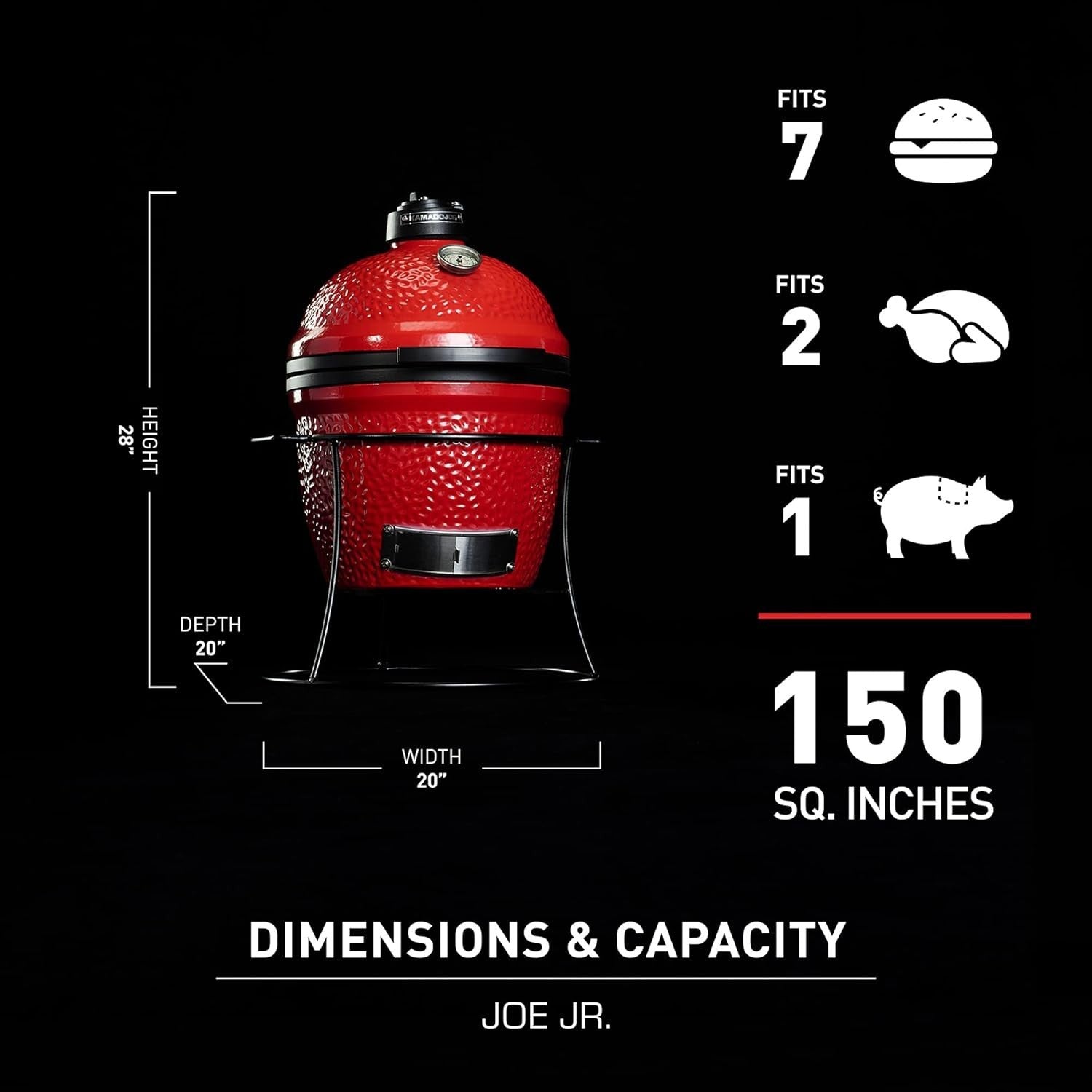 Portable Ceramic Charcoal Grill Mini BBQ Smoker | Cast Iron Vent