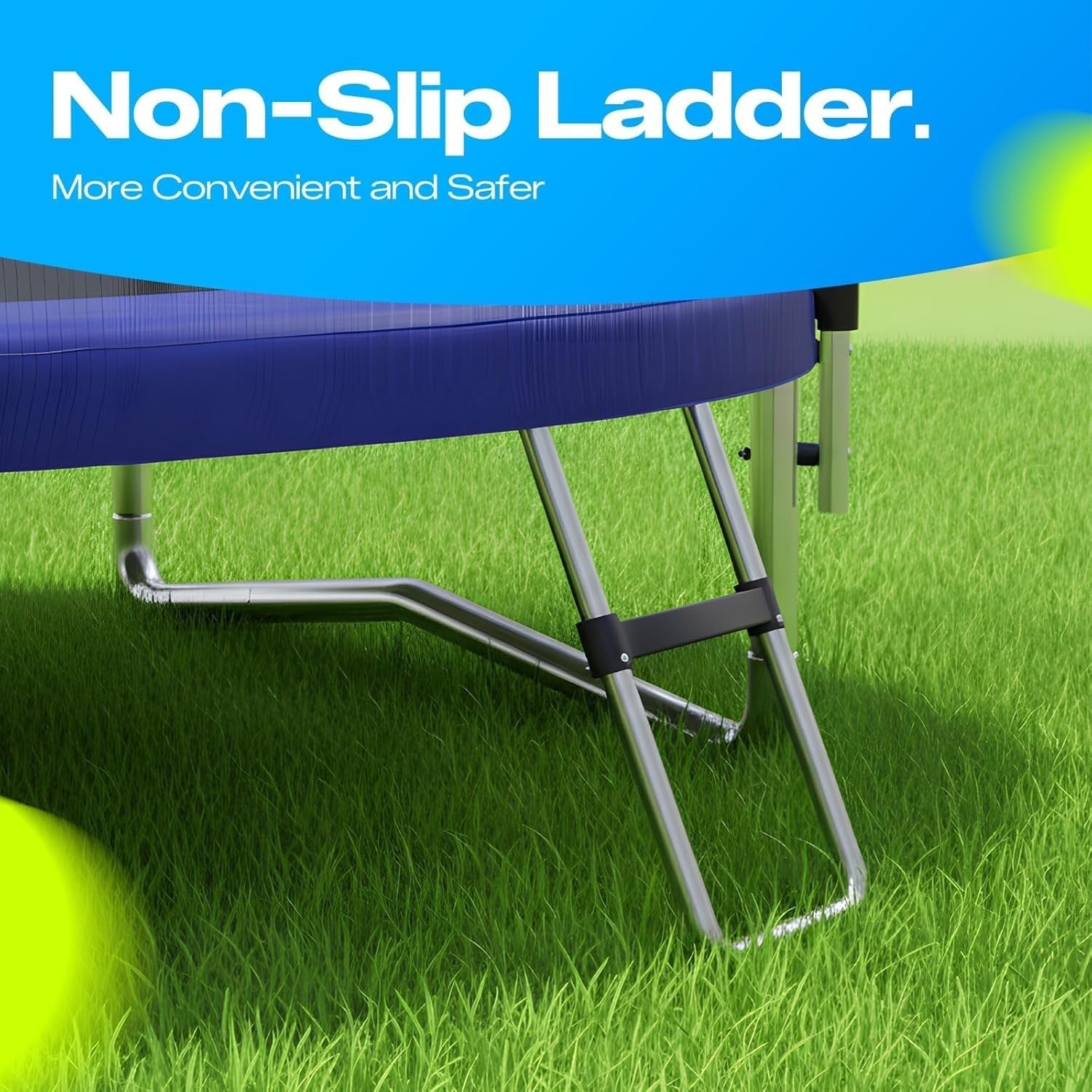 6ft Outdoor Garden Trampoline Kids Safety Enclosure Ladder