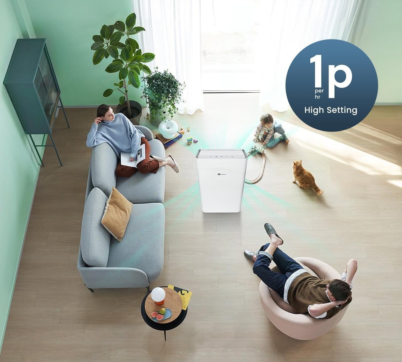 5-in-1 HEPA Air Purifier Ioniser Sleep Mode Allergy Smoke Pet Relief