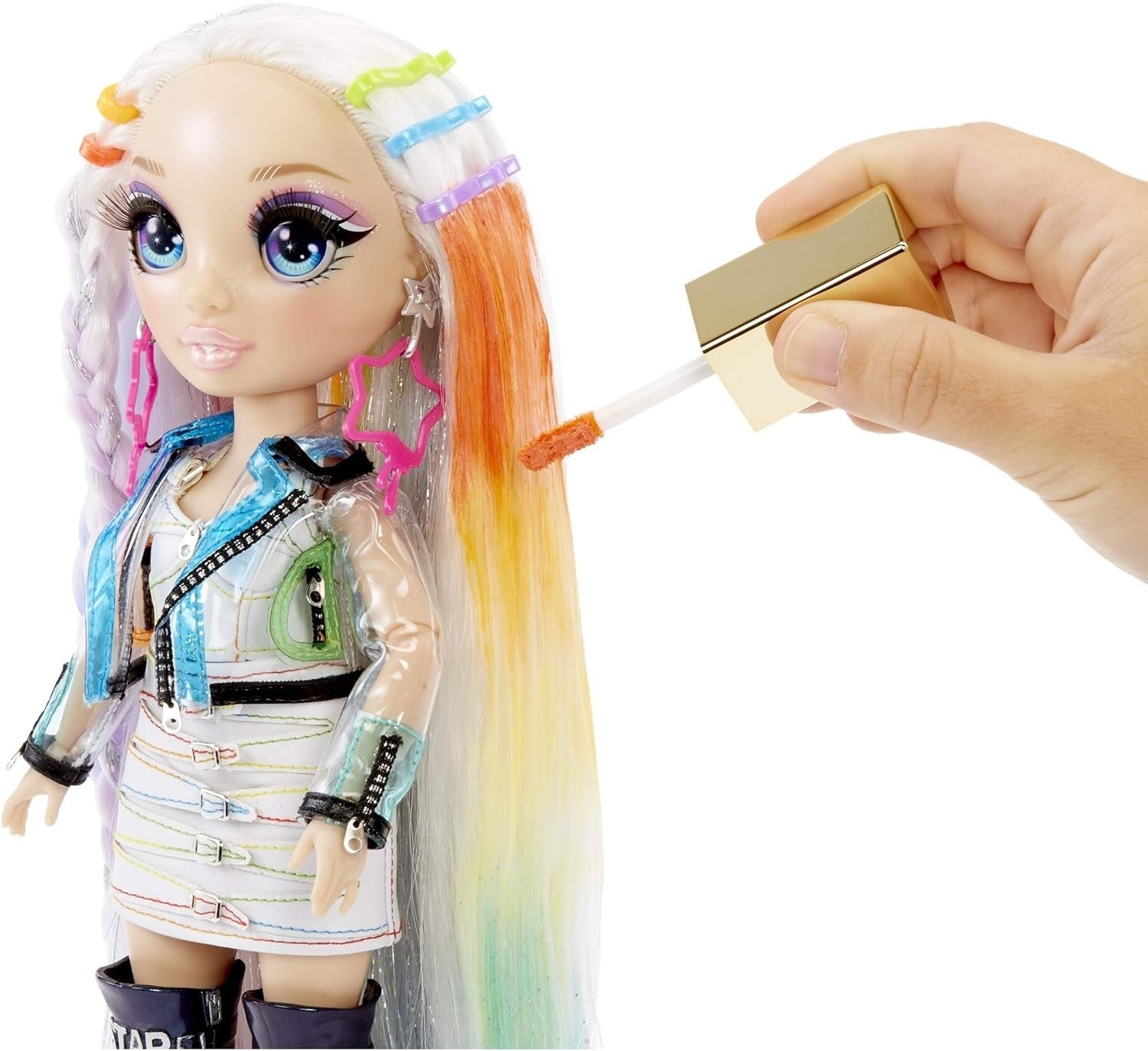 Hair Studio Fashion Doll Rainbow Hair Washable Color Playset