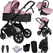 Luxury 3 in 1 Baby Pram Pushchair i-Size Car Seat Carrycot Newborn
