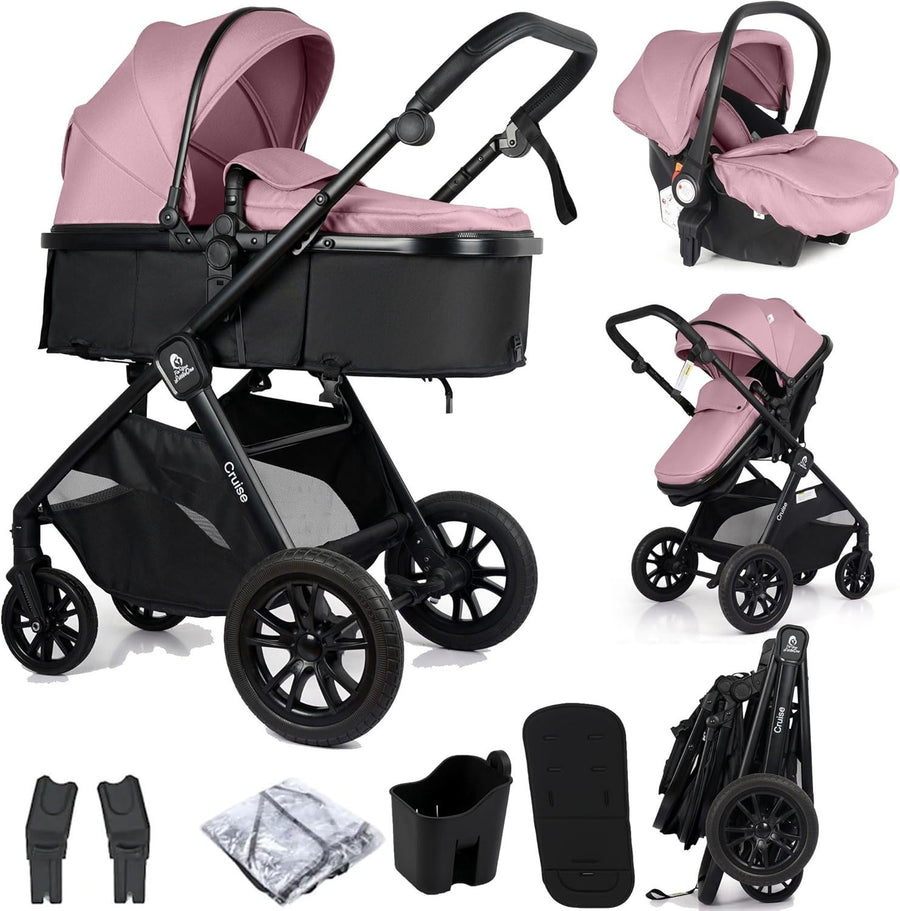 Luxury 3 in 1 Baby Pram Pushchair i-Size Car Seat Carrycot Newborn