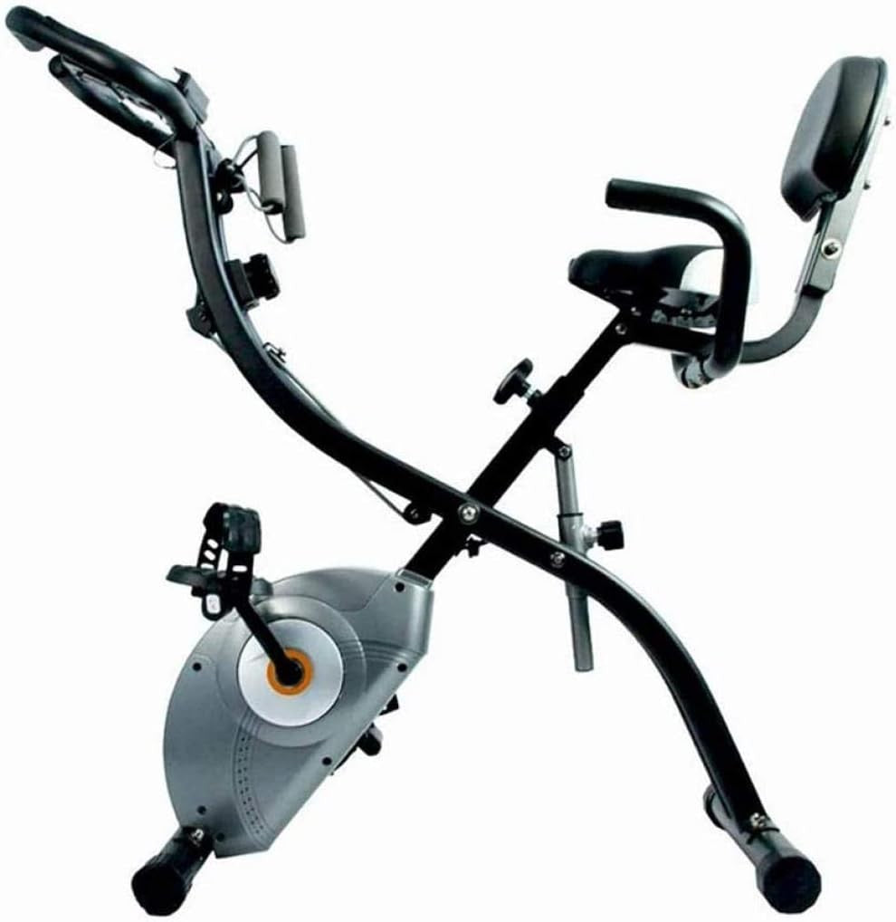 Foldable Magnetic Exercise Bike w/ LCD Monitor, 8 Levels & Adjustable Seat