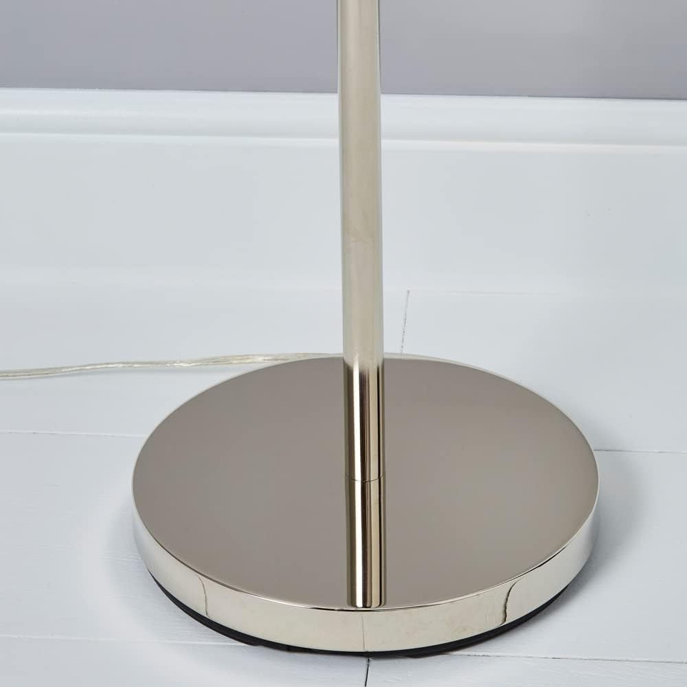 Modern Floor Lamp with Drum Fabric Shade & Foot Switch, 140cm Tall