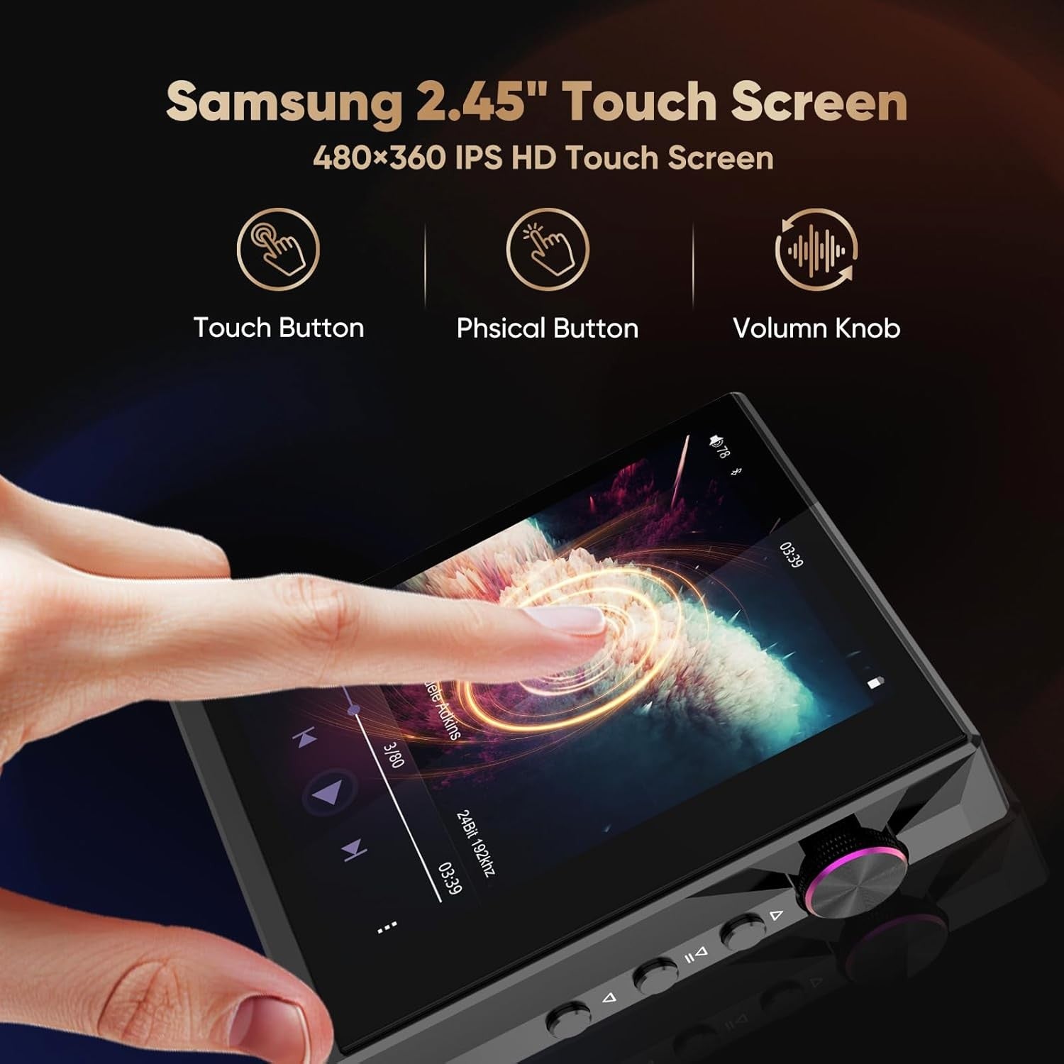 Hi Res MP3 Player Bluetooth LDAC Dual DAC Lossless USB DSD256
