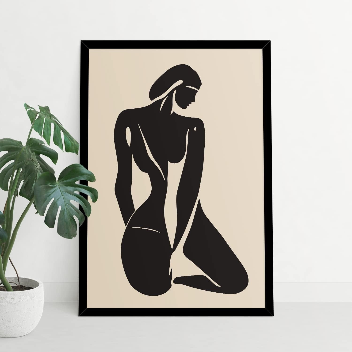 Abstract Woman Art Print – Modern Boho Lady Wall Decor A4 Colorful