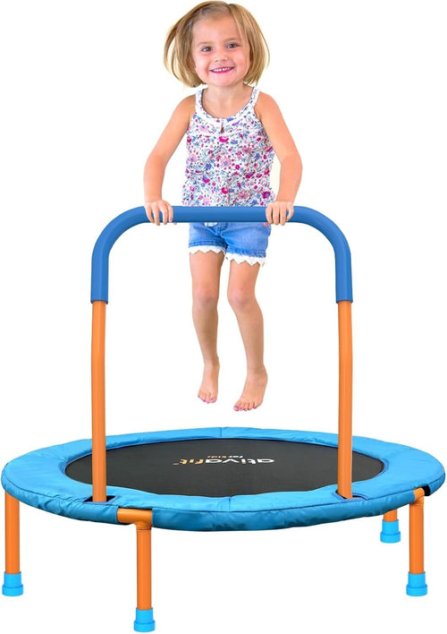 36” Toddler Mini Trampoline w Foam Handle Quiet Indoor Outdoor Play