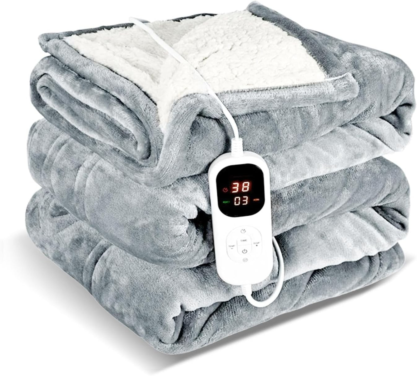 Electric Heated Throw Blanket 130x160cm 7 Heat LED Timer Washable Sofa Bed