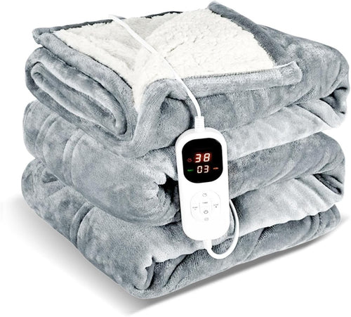 Electric Heated Throw Blanket 130x160cm 7 Heat LED Timer Washable Sofa Bed