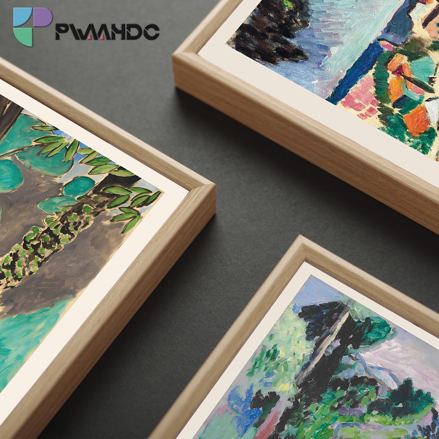 Colourful Abstract Canvas Wall Art Set of 3 Framed Prints 12x16 Modern Decor