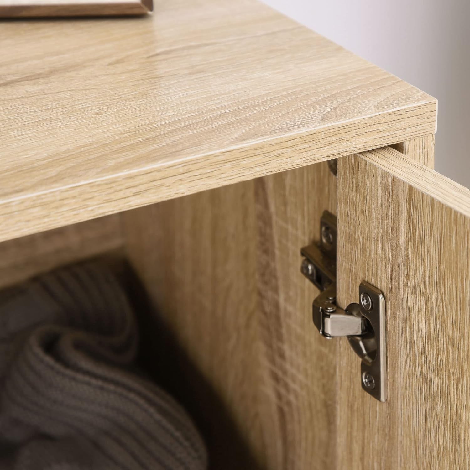 Modern Storage Cabinet with Adjustable Shelf Metal Base 2 Door Sideboard