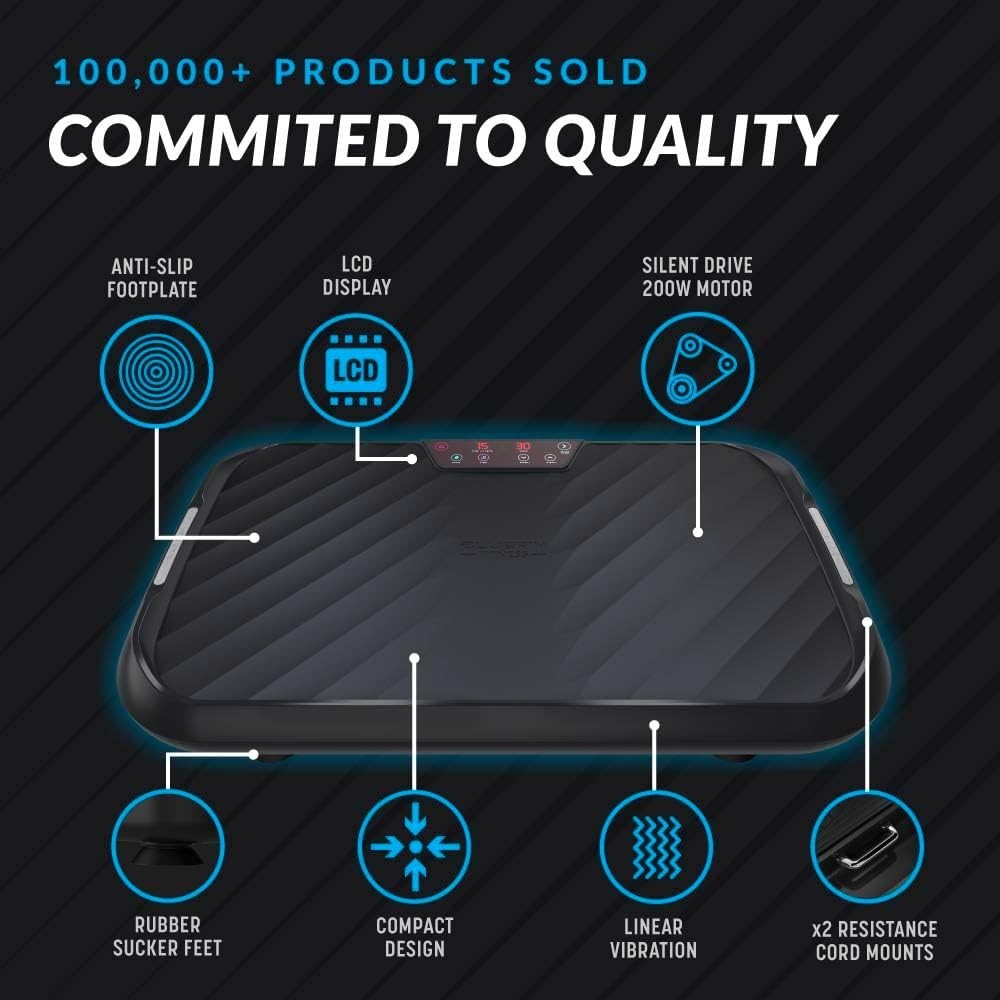 Compact Vibration Plate Exercise Machine 99 Levels 9 Programs Home Fitness