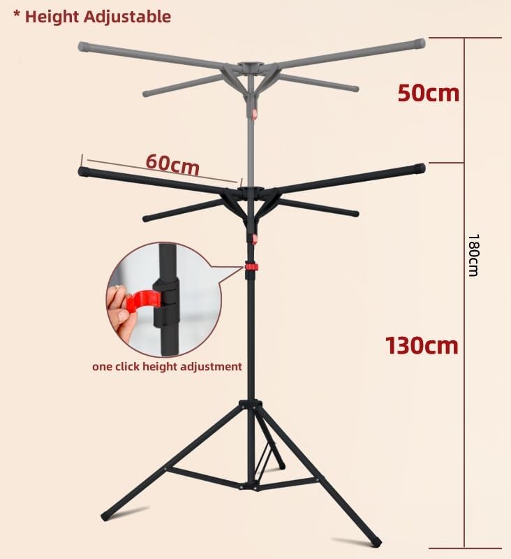 Adjustable Clothes Airer Stand Foldable Laundry Drying Rack Indoor Outdoor