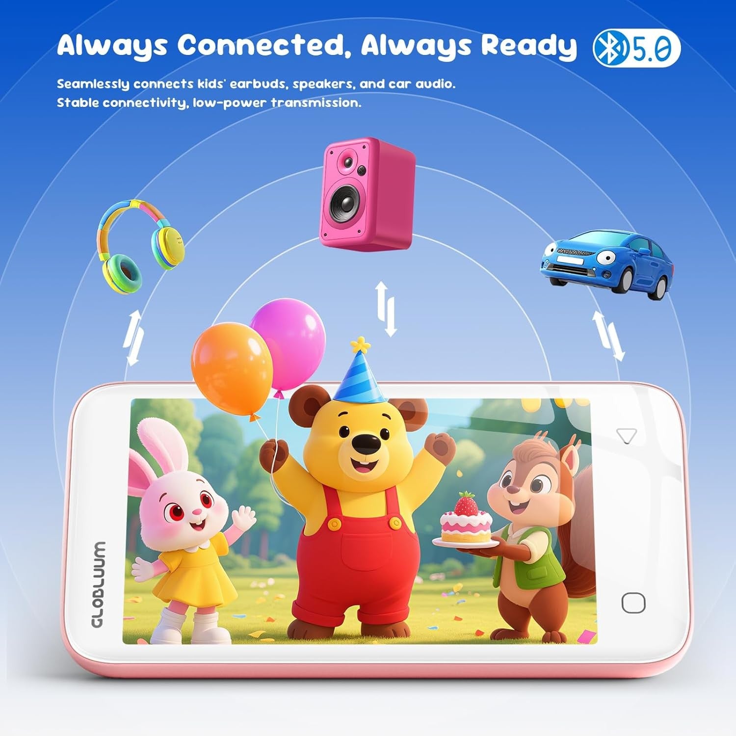 80GB Kids MP3 MP4 Player 4" Touch WiFi Bluetooth Parental