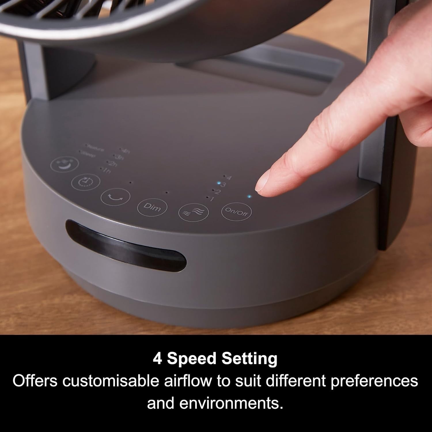 Air Circulator Desktop Fan – 3 Speed Remote Control Touch Panel 60° Oscillation