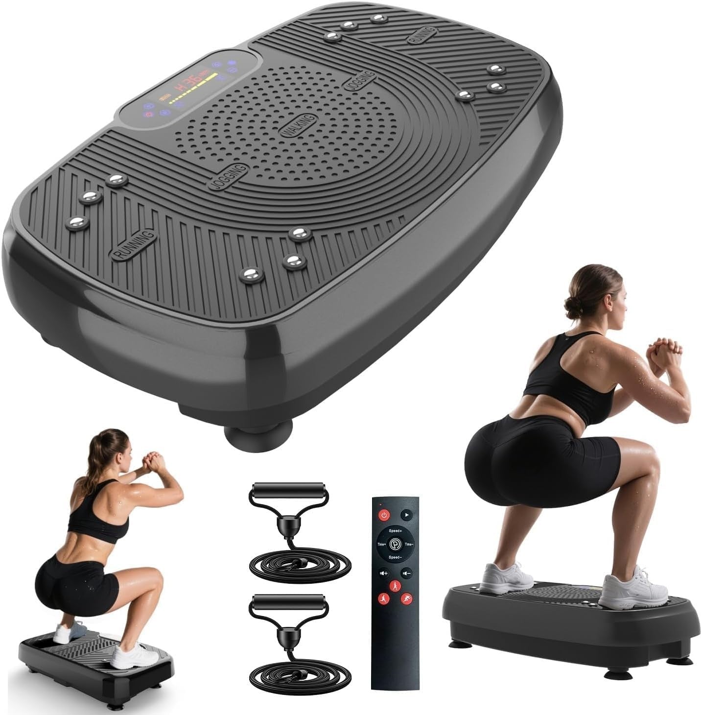 Dual Motor Vibration Plate Exercise Machine 199 Speeds Bluetooth Trainer