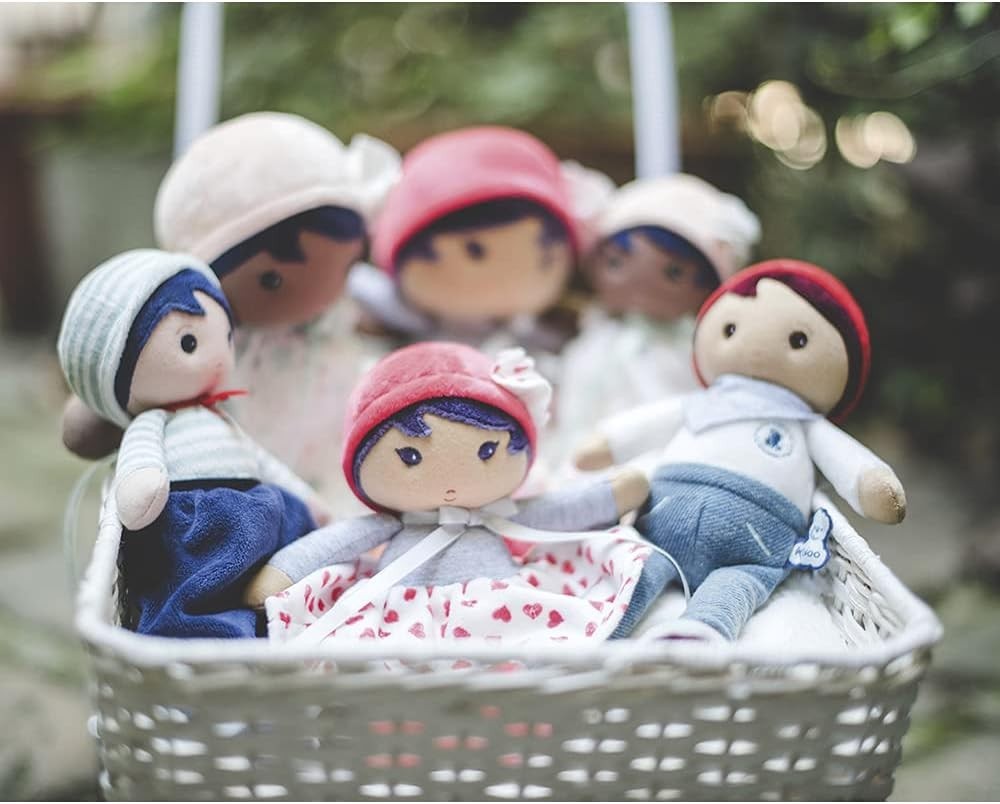25cm Soft Fabric Baby Doll Boy Cuddly First Doll Personalised Ribbon Gift
