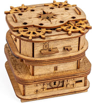3D Wooden Escape Room Puzzle Box Lock - Brain Teaser Gift for Adults & Teens