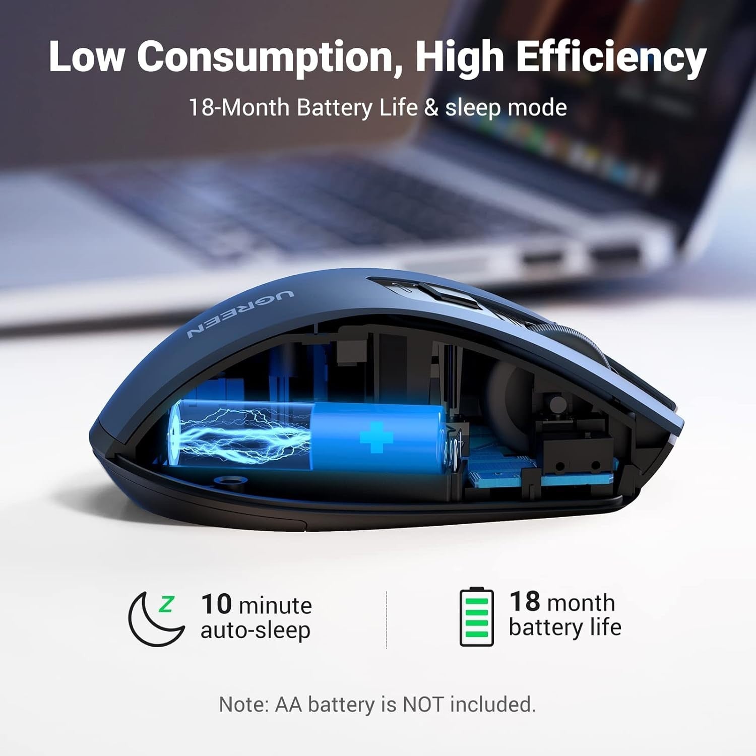 Silent Wireless Mouse 4000 DPI 6 Button USB Ergonomic PC Laptop