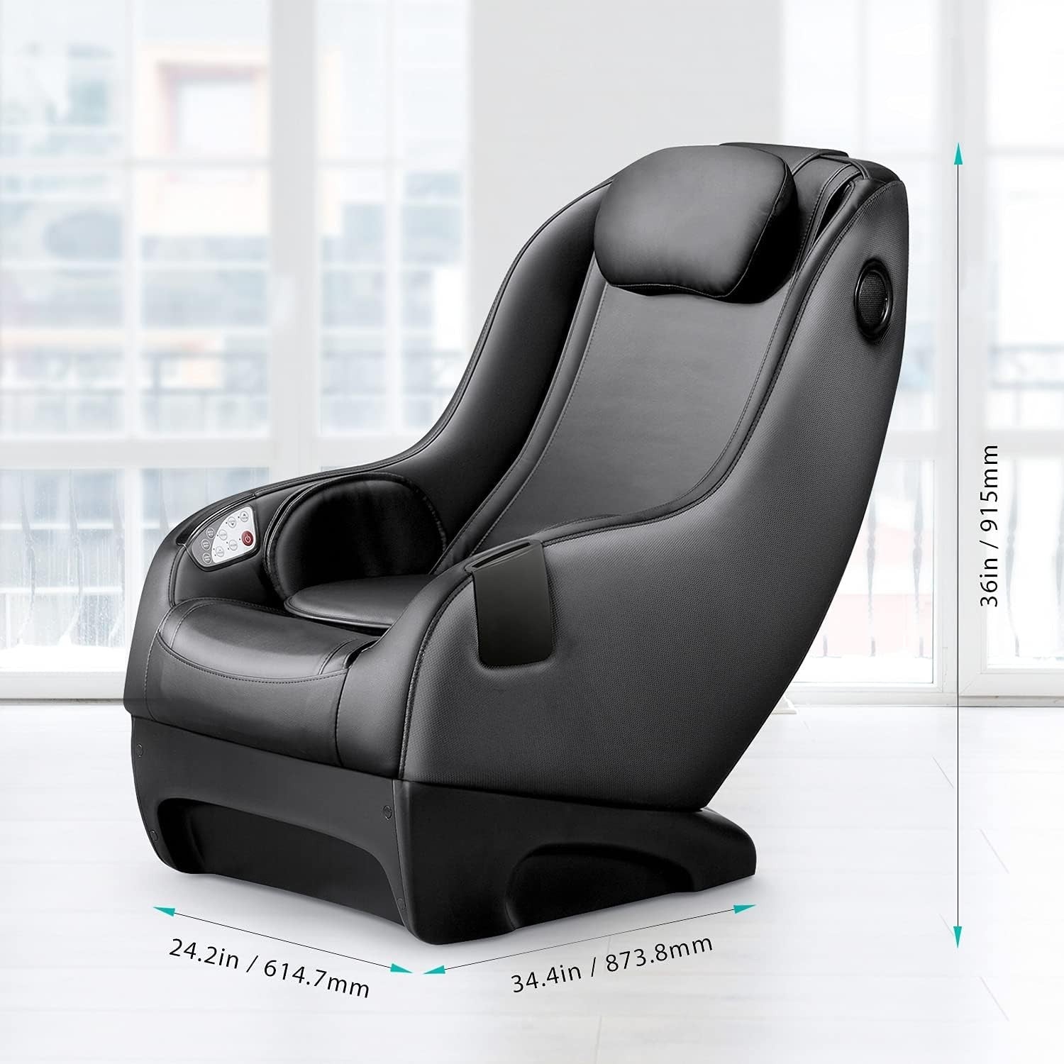 Shiatsu Massage Chair 3D Speakers L-Track Kneading Air Pressure Relax Black