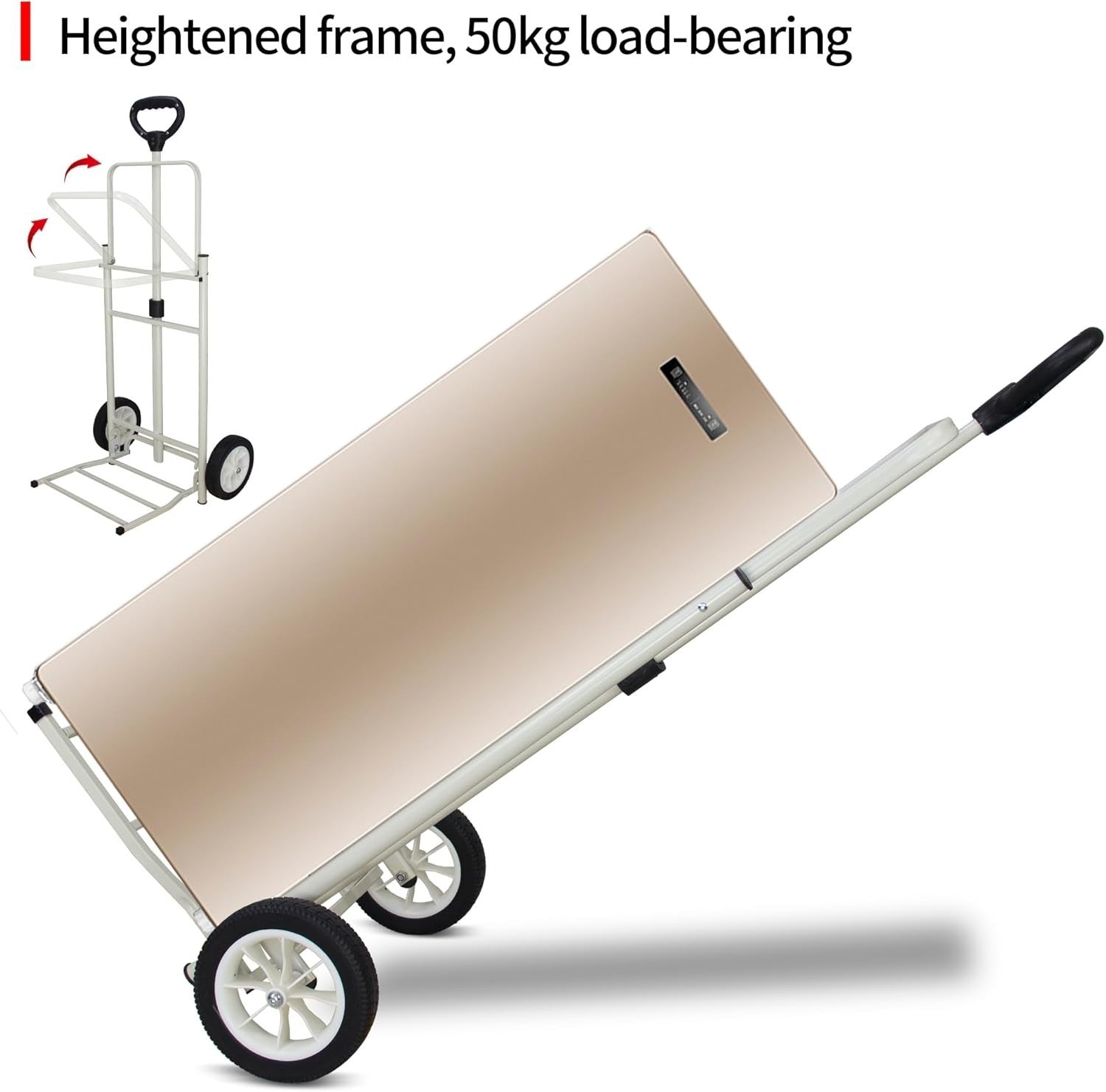 Foldable Shopping Trolley 45L Lightweight Cart w/ Insulated Bag & Wheels