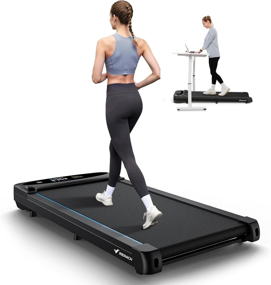 Foldable Under Desk Walking Treadmill 6KM/H Home Office LED Remote
