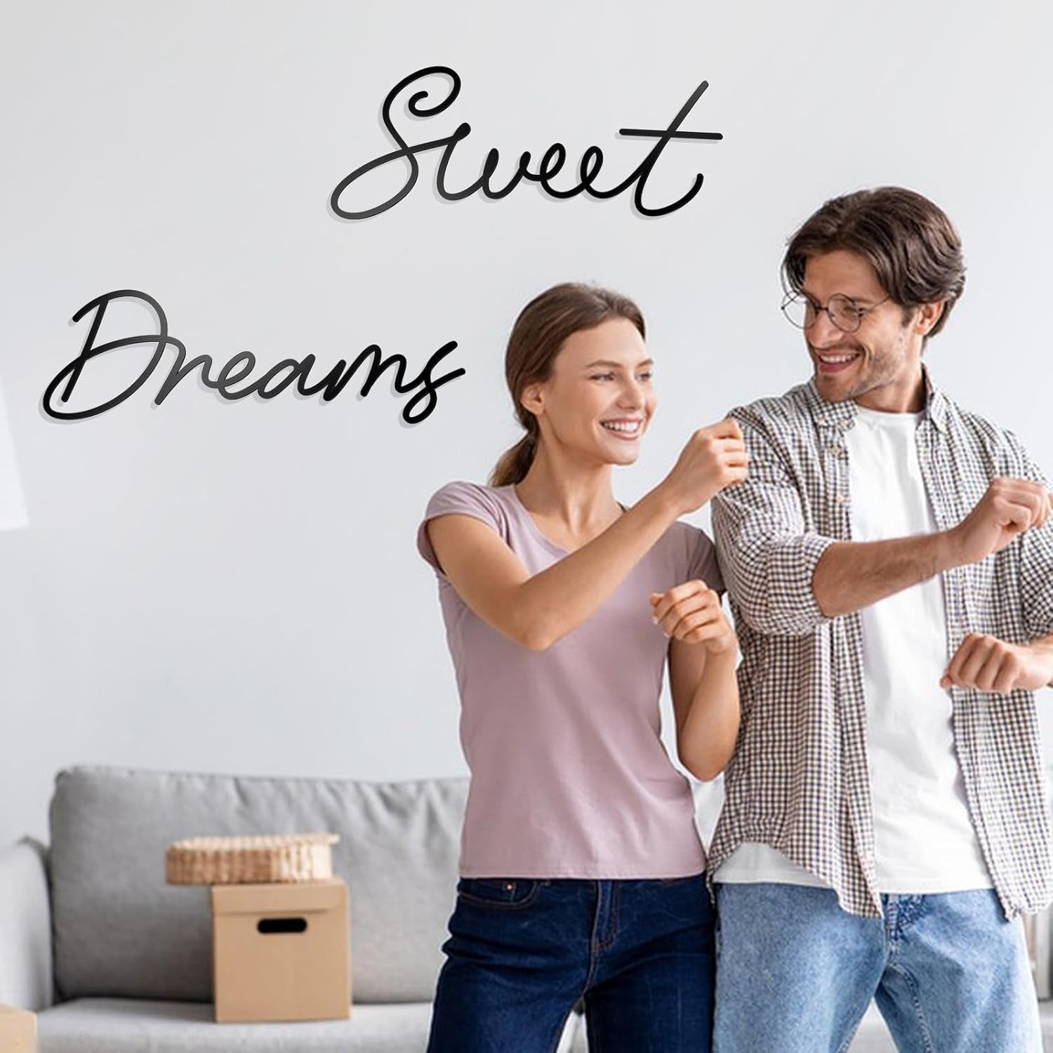 Sweet Dreams Metal Wall Art Large Black Farmhouse