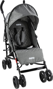 Grey Lightweight Baby Stroller Pushchair with Rain Cover Compact Fold Travel
