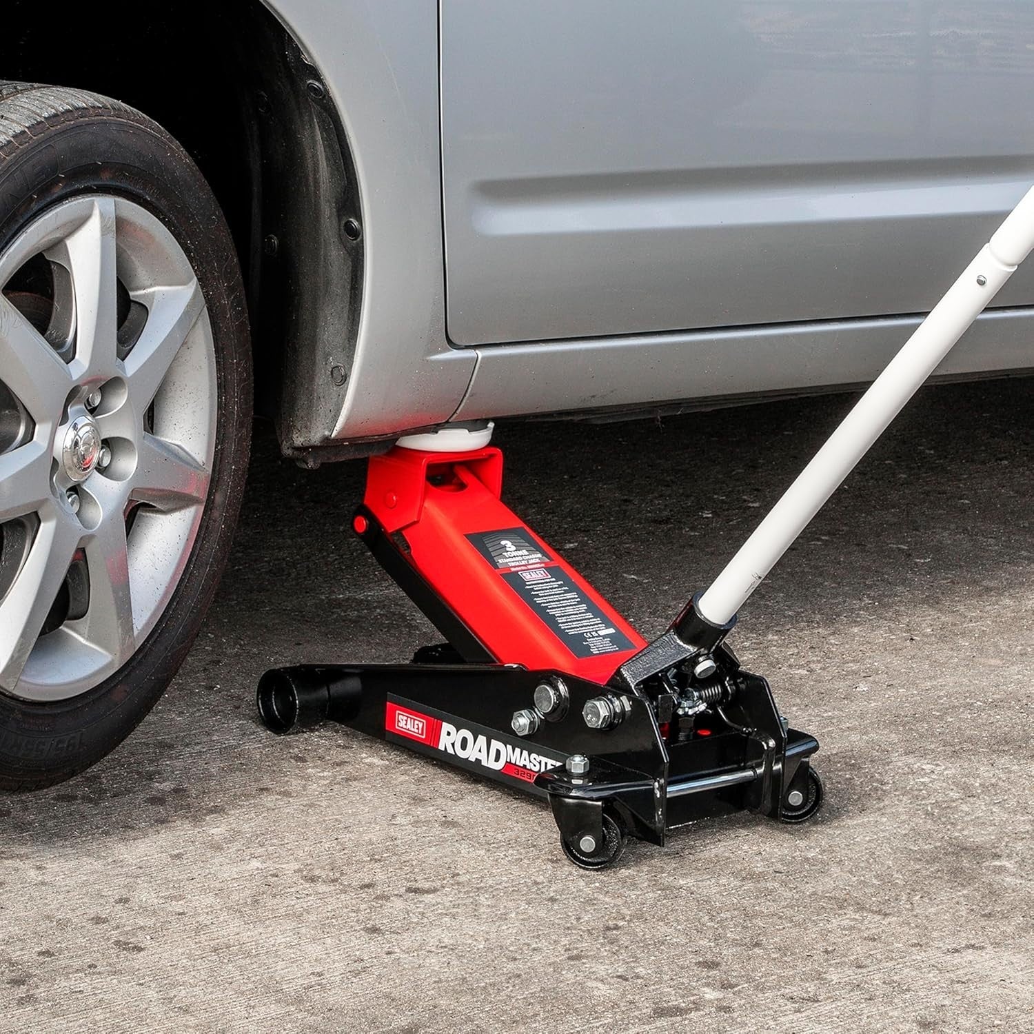 3 Ton Trolley Jack Combo Kit Heavy Duty Car Lift with Axle Stands & Tools Red