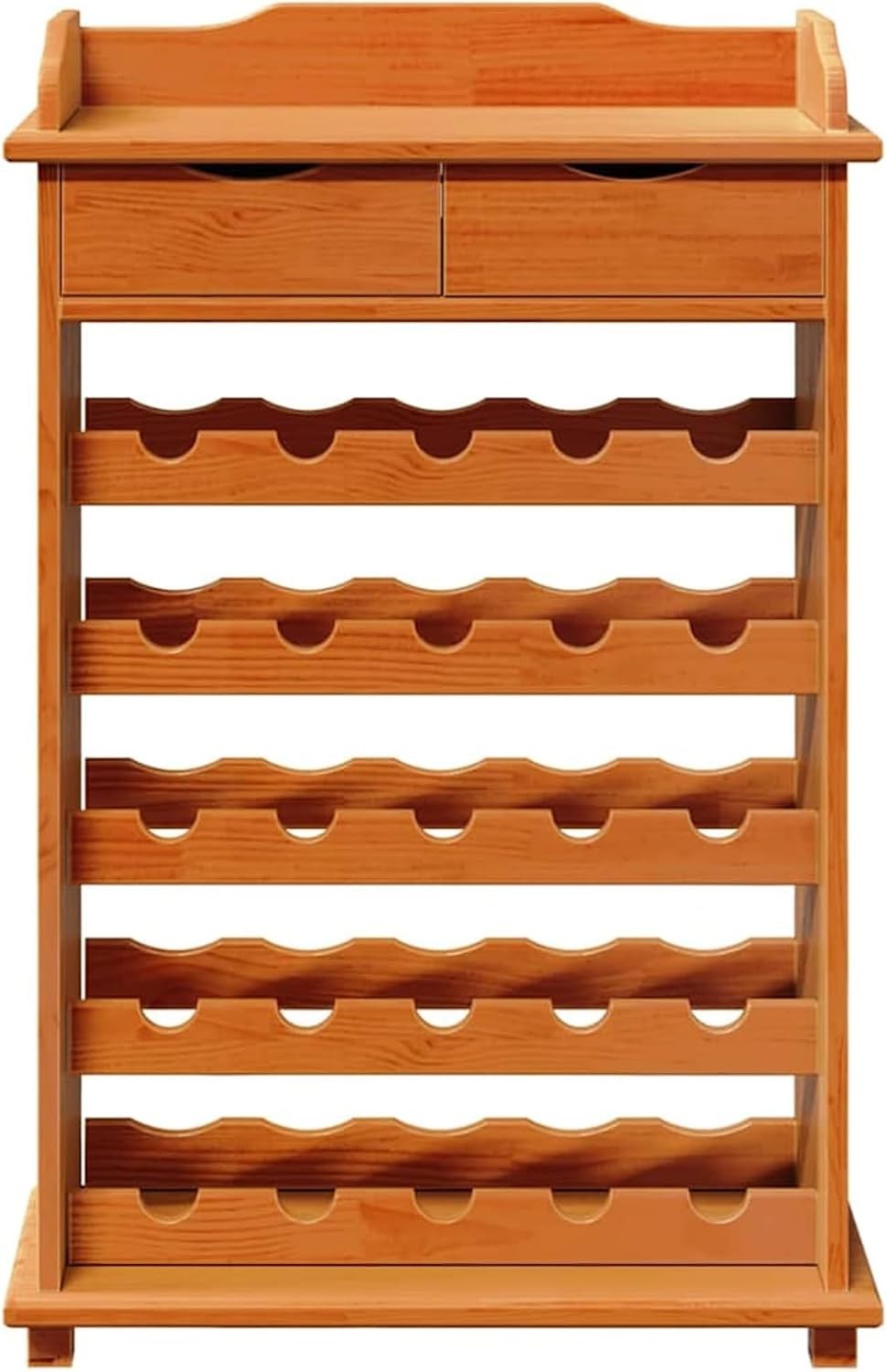 20 Bottle Rustic Wood Wine Rack Cabinet with Top Shelf Storage Stand Kitchen Bar