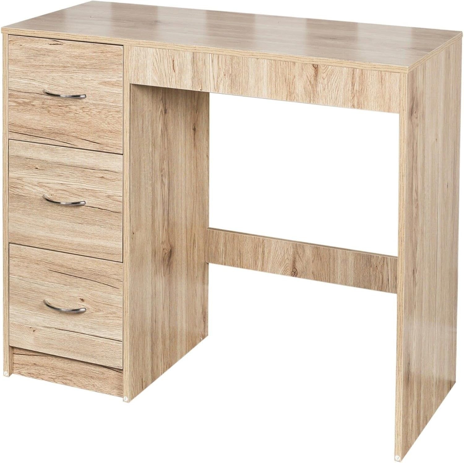 3 Drawer Chest of Drawers Oak Wood Bedroom Storage Cabinet Sturdy Flat Pack