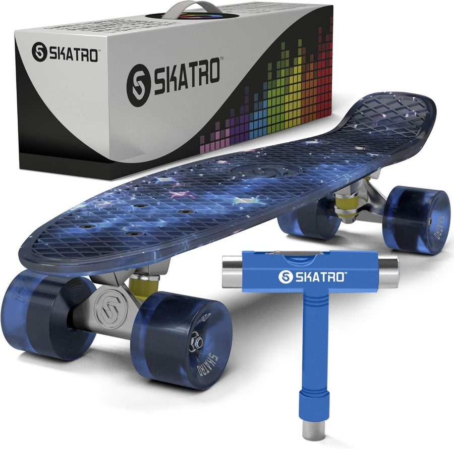 22" Mini Cruiser Skateboard Galaxy Plastic Deck ABEC-7