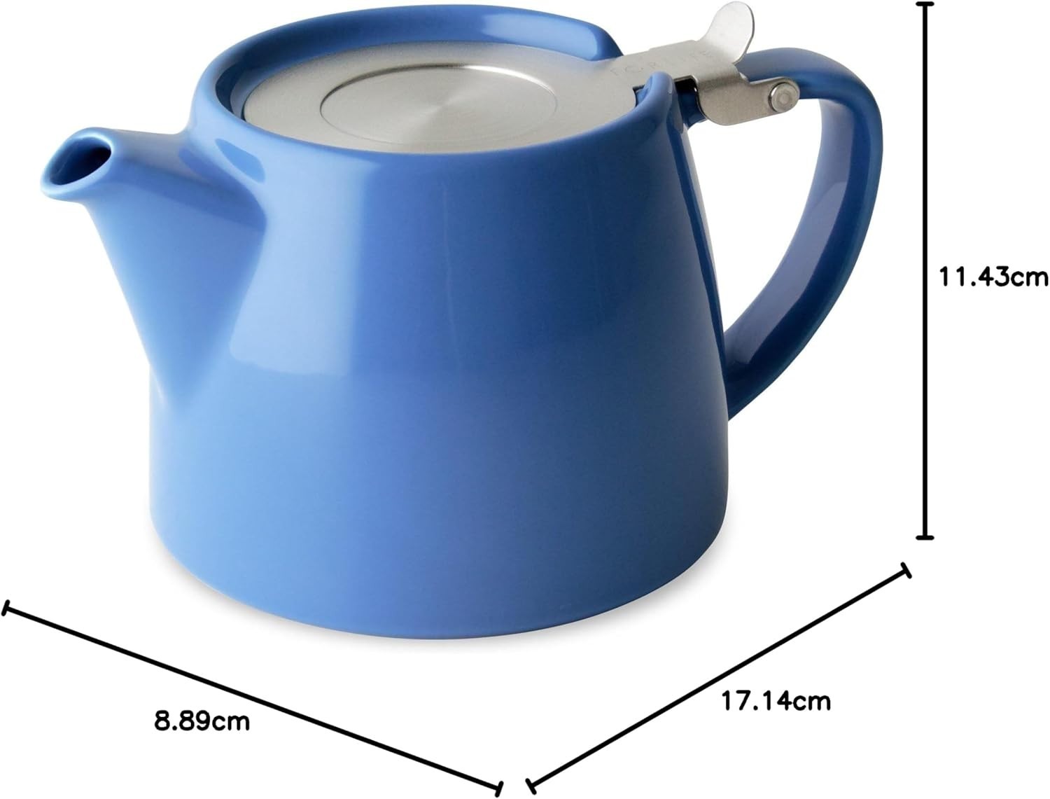 Ceramic Teapot with Infuser 18oz Blue Tea Pot Stainless Steel Lid