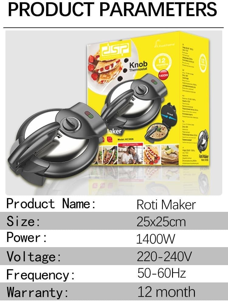 Automatic Non-Stick Roti & Crepe Maker | Tortilla, Chapati, Pancake