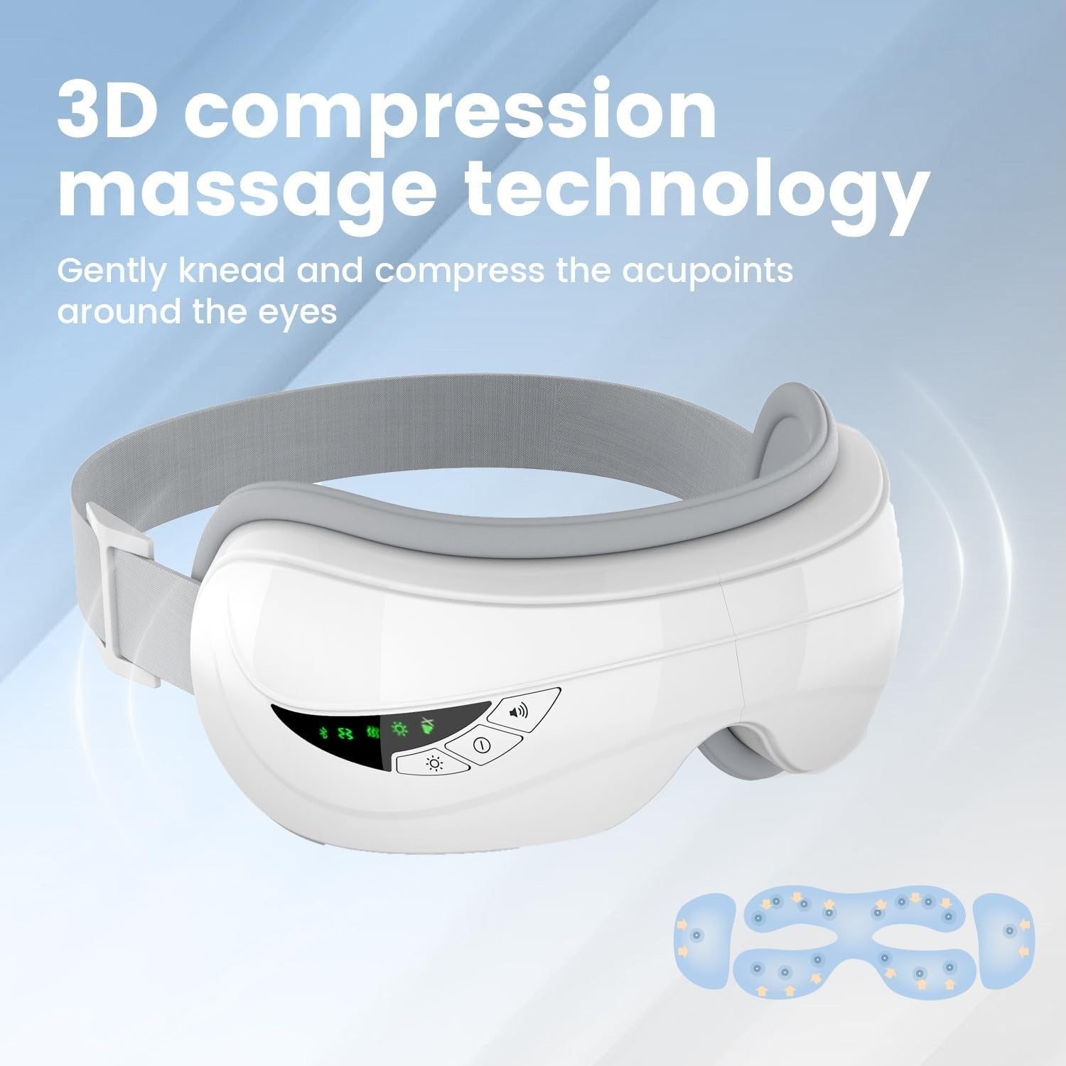Heated Eye Massager Mask with Music 5 Modes Foldable
