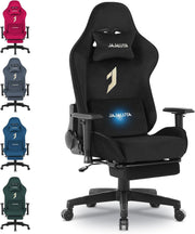 Gaming Chair with Footrest Massage Ergonomic Office Chair Black