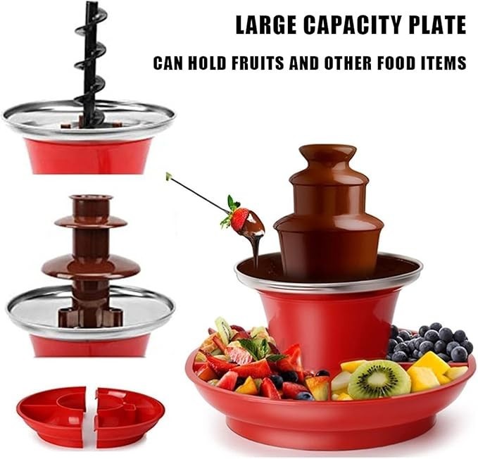 3 Tier Chocolate Fountain Machine Electric Fondue Party Dessert Maker