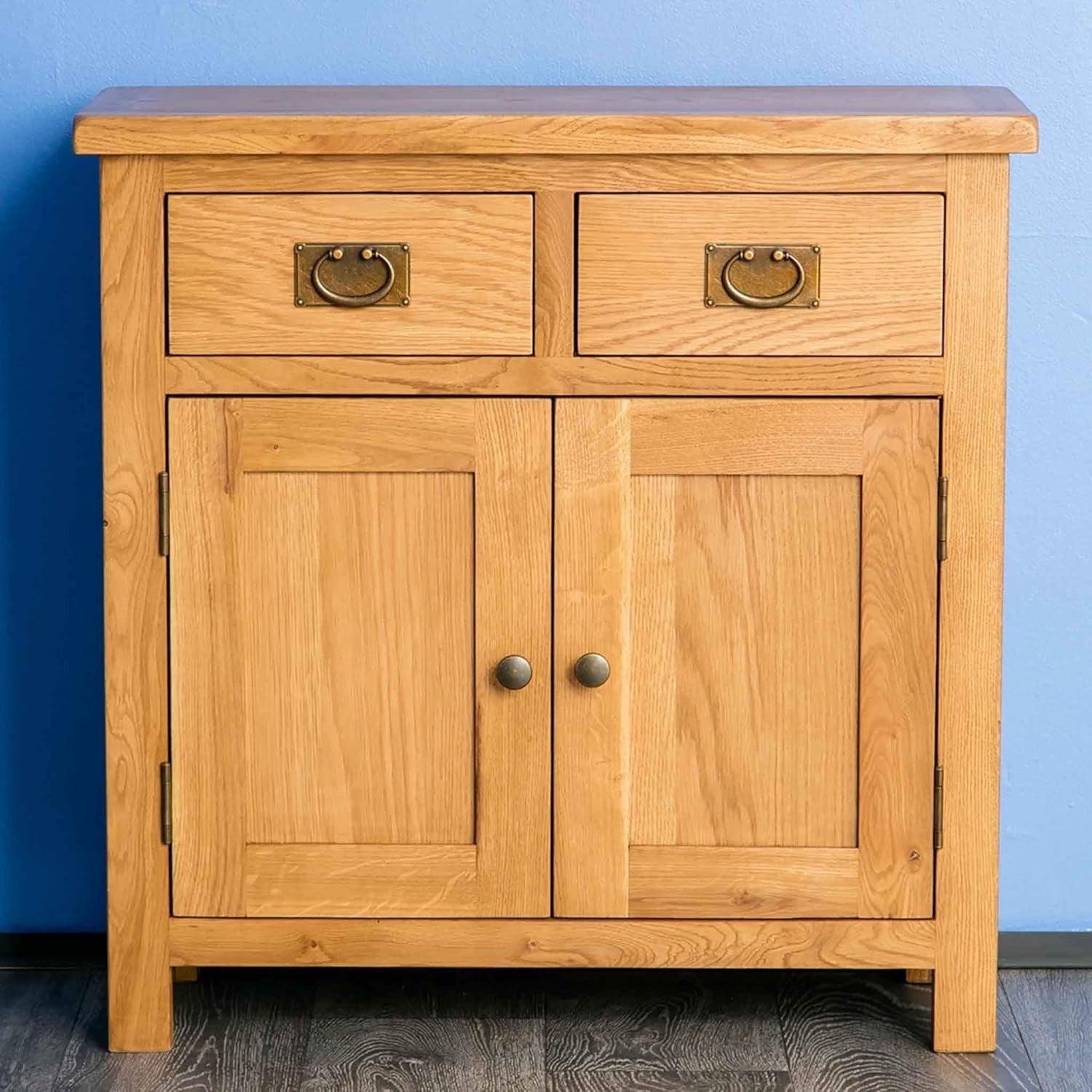 Rustic Oak Sideboard Cabinet with Drawers for Hallway or Dining