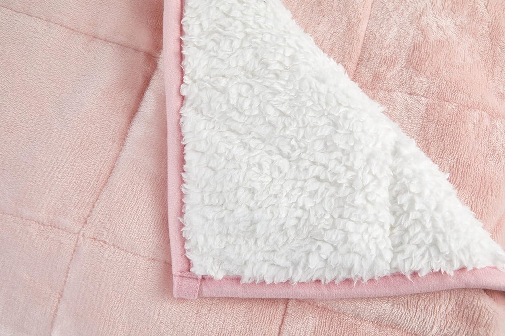 6.9kg Weighted Sherpa Blanket Blush Pink 60x80" (150x203cm) Cozy