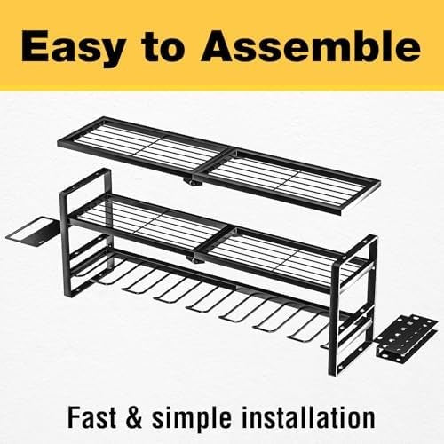 Heavy-Duty Wall-Mounted Tool Rack 82.6x21x33cm 8-Slot Drill Organizer