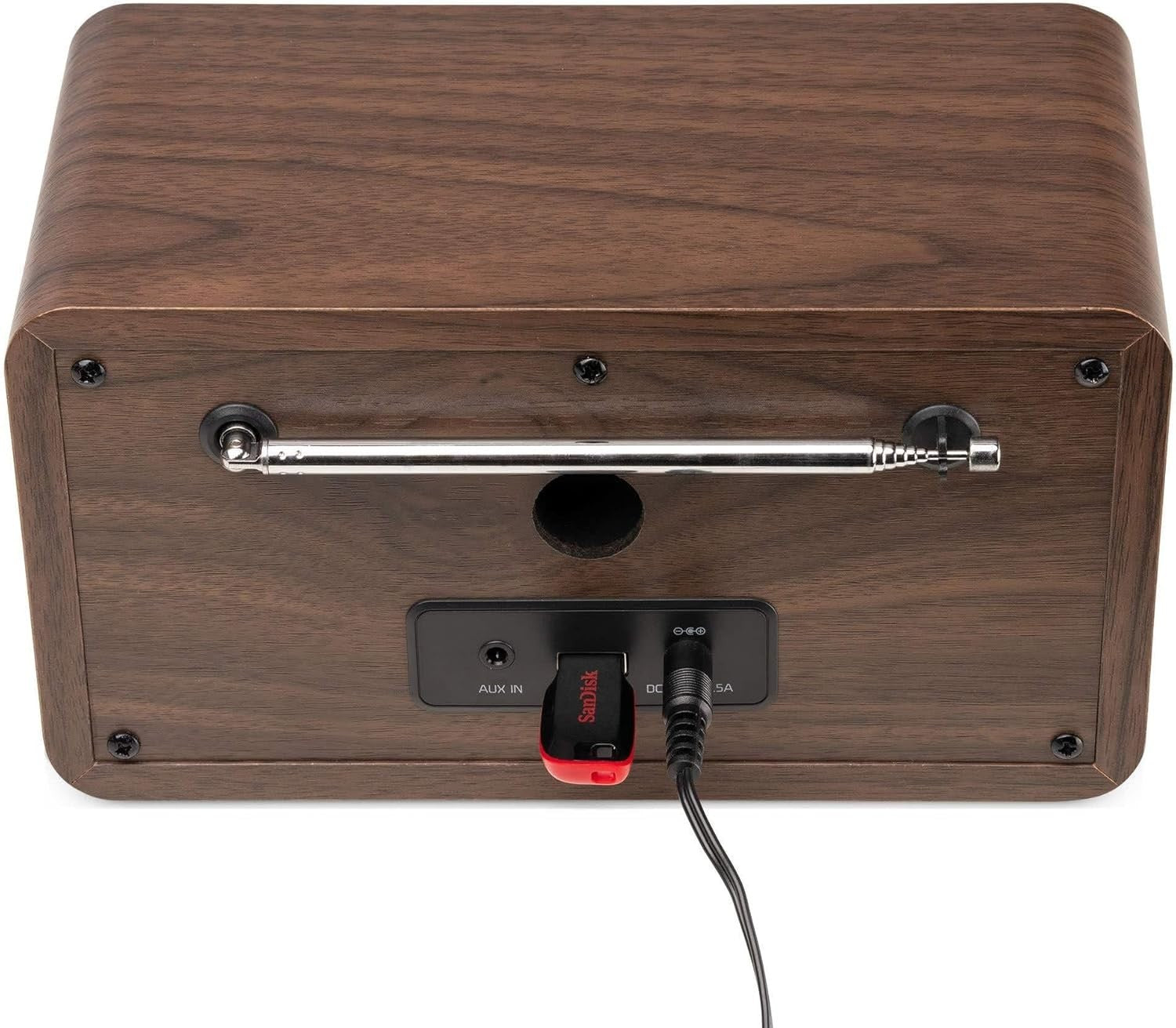 DAB+ Digital Radio Bluetooth Speaker FM USB AUX Alarm Clock Wood