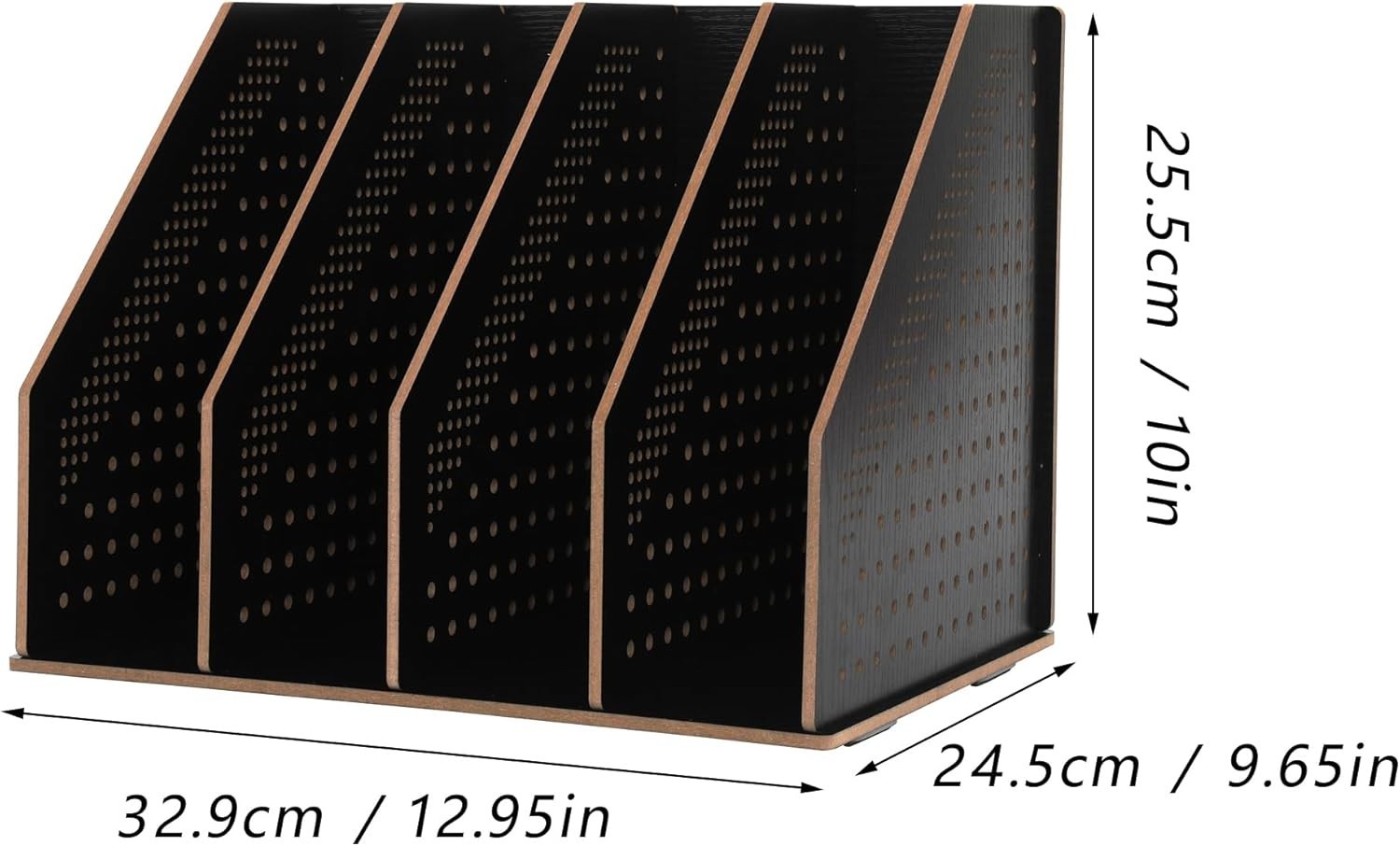 Wooden Desk File Rack & Book Organizer - Large Desktop Storage Holder
