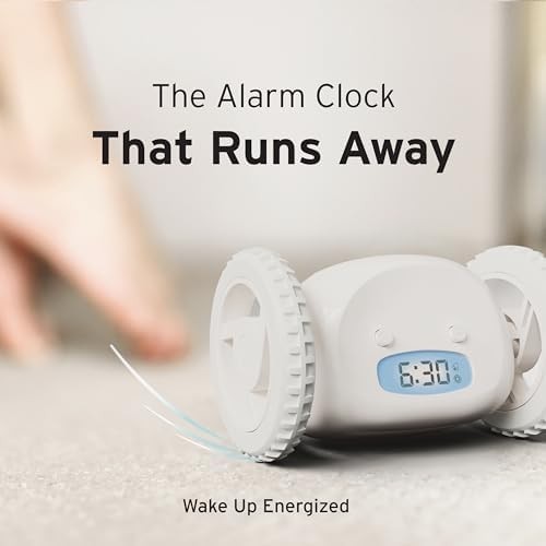 Runaway Alarm Clock on Wheels Extra Heavy Sleeper Rolling Jumping