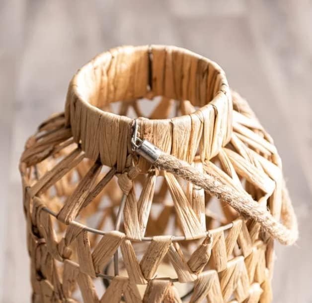 Wicker Willow Candle Lantern Basket Natural Rattan Home Decor