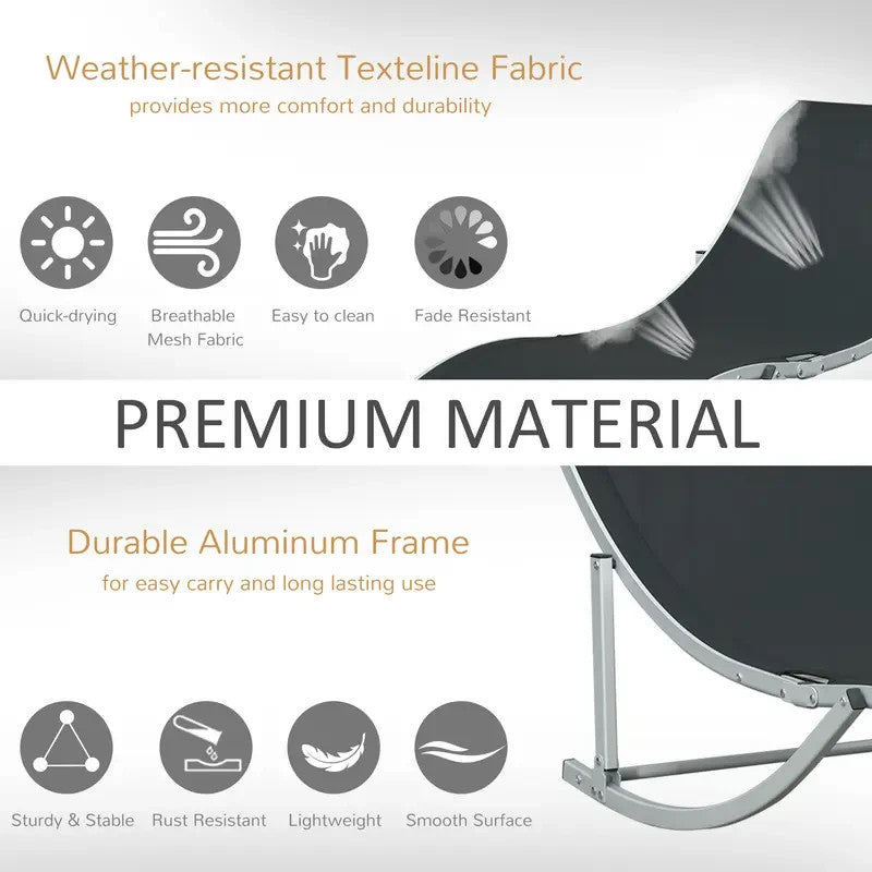 Set of 2 S-Shaped Folding Sun Lounger Reclining Chairs Garden Patio