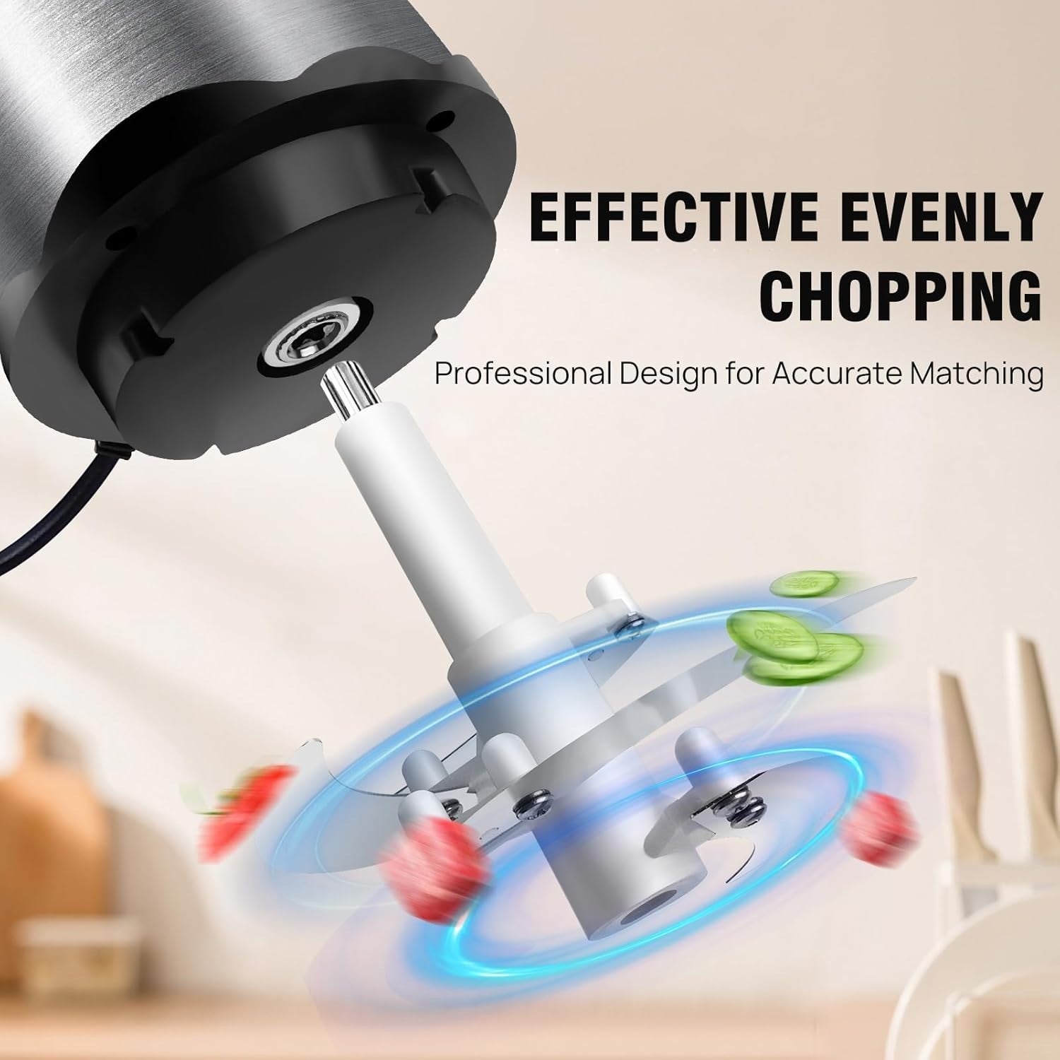 2L Electric Food Chopper Meat Grinder Glass Bowl 300W 2 Speed