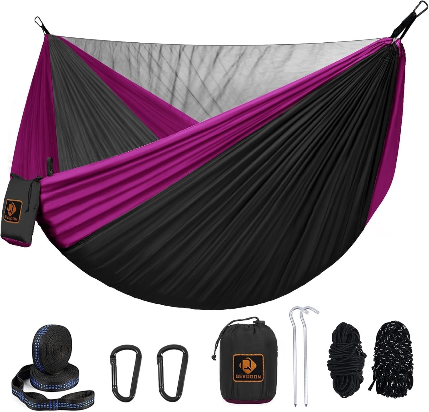 Camping Hammock with Mosquito Net Double Portable Nylon 500lbs Lightweight